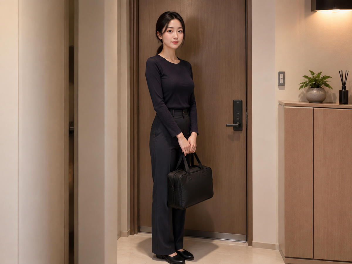 광주 방문 홈케어 일정을 준비하는 젊은 성인 한국 여성 관리사